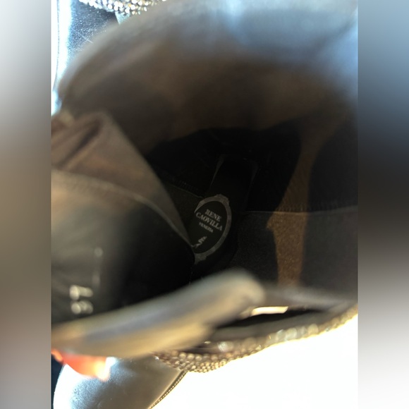 Rene Caovilla Cleo Shimmery Chelsea Boots Black Leather Size EU 37 - Picture 8 of 10